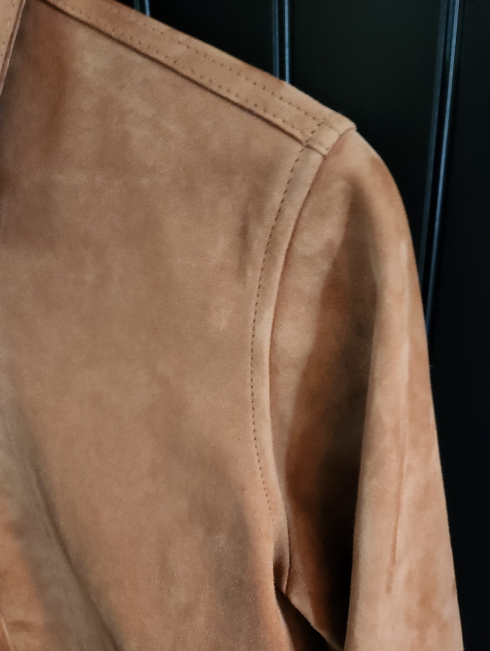 NWT SEZANE Will Jacket Chore Coat in Camel Suede Goat Leather - Sz XS - RARE! - Picture 9 of 10